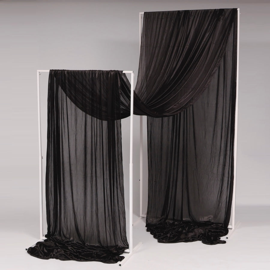 Ceiling Drape Ice Silk Satin - Black (10m)