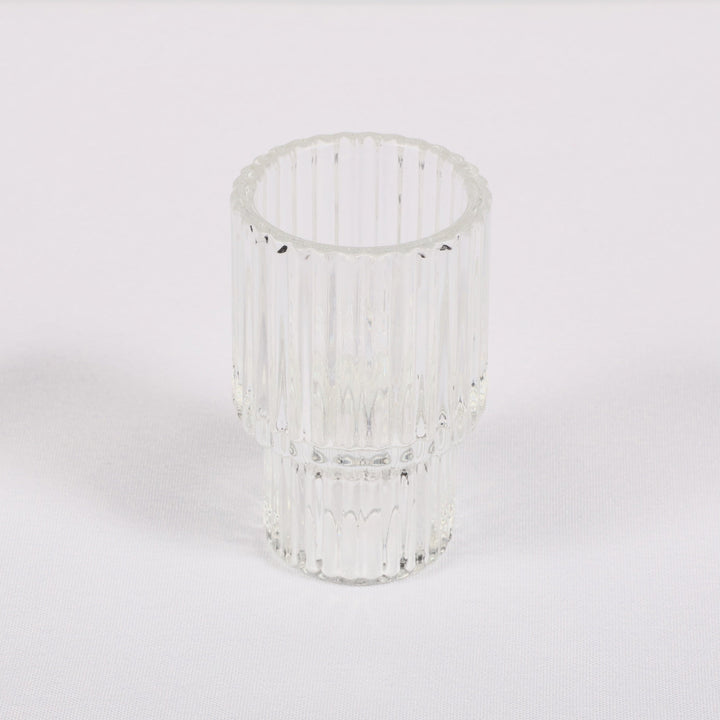 Reversible Glass Tea Light and Taper Candle Holder - Tiered Column (Style 1)