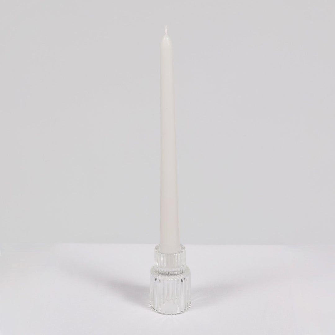 Reversible Glass Tea Light and Taper Candle Holder - Tiered Column (Style 1)
