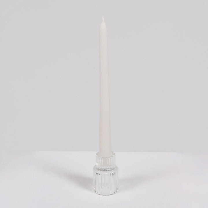 Reversible Glass Tea Light and Taper Candle Holder - Tiered Column (Style 1)