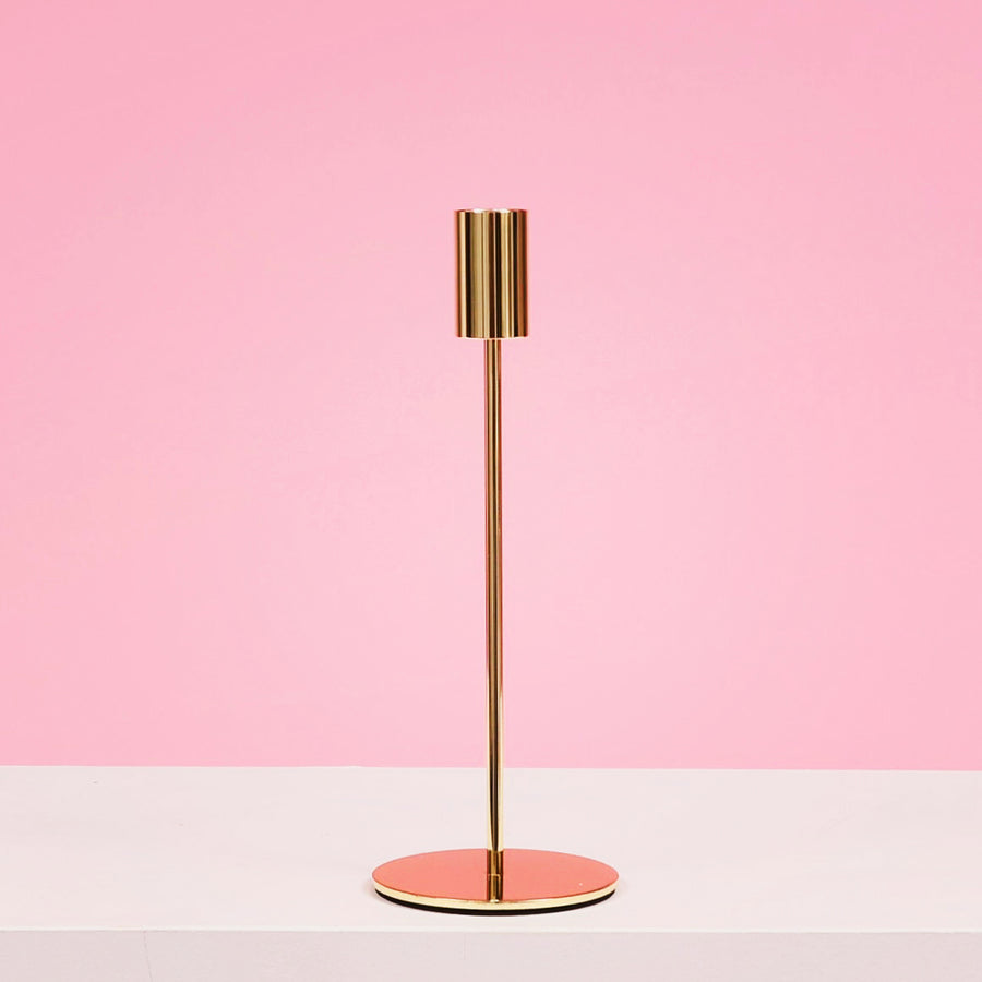 Taper Candle Holders Modern Straight Style - Gold (23cm)