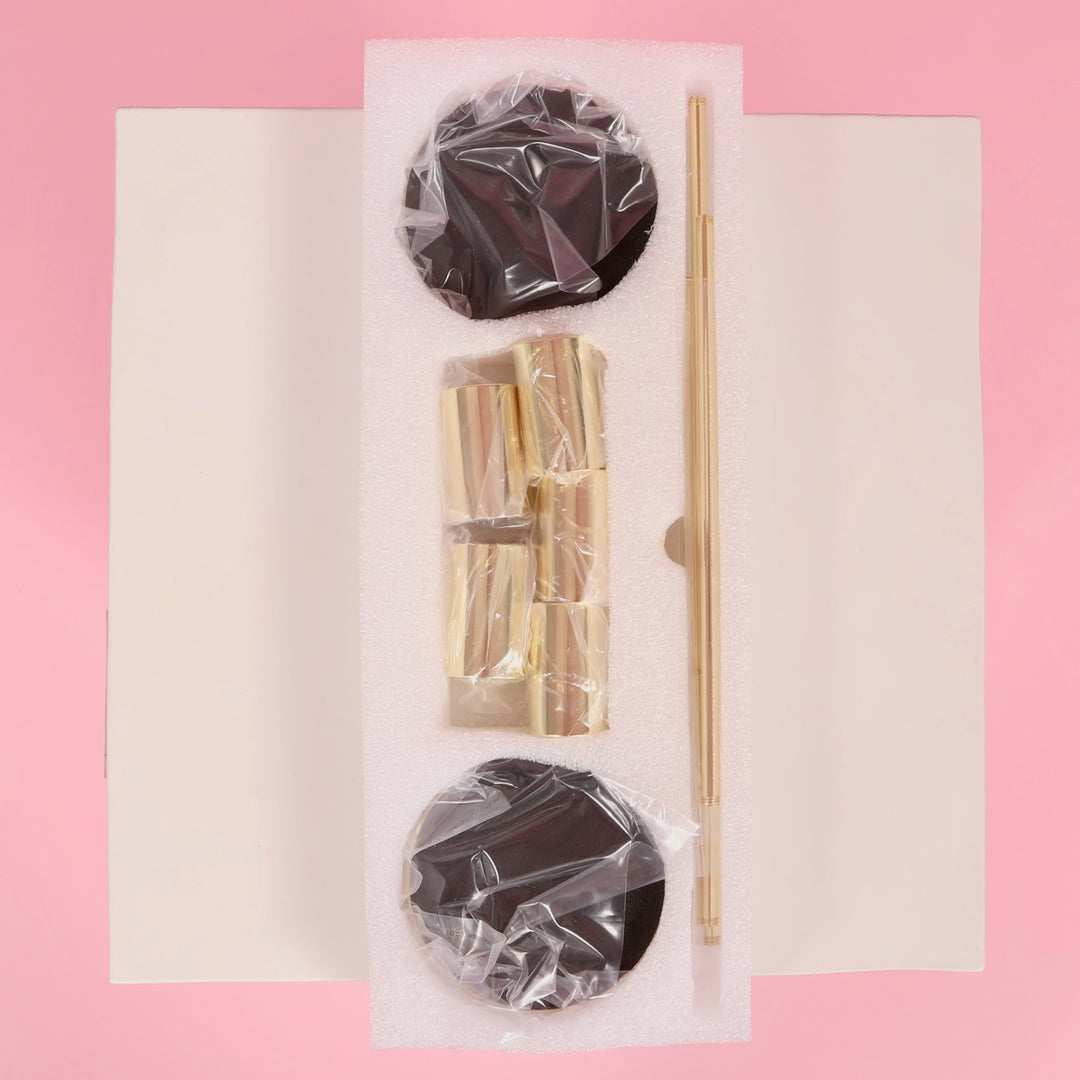 Taper Candle Holders Modern Straight Style - Gold (23cm)