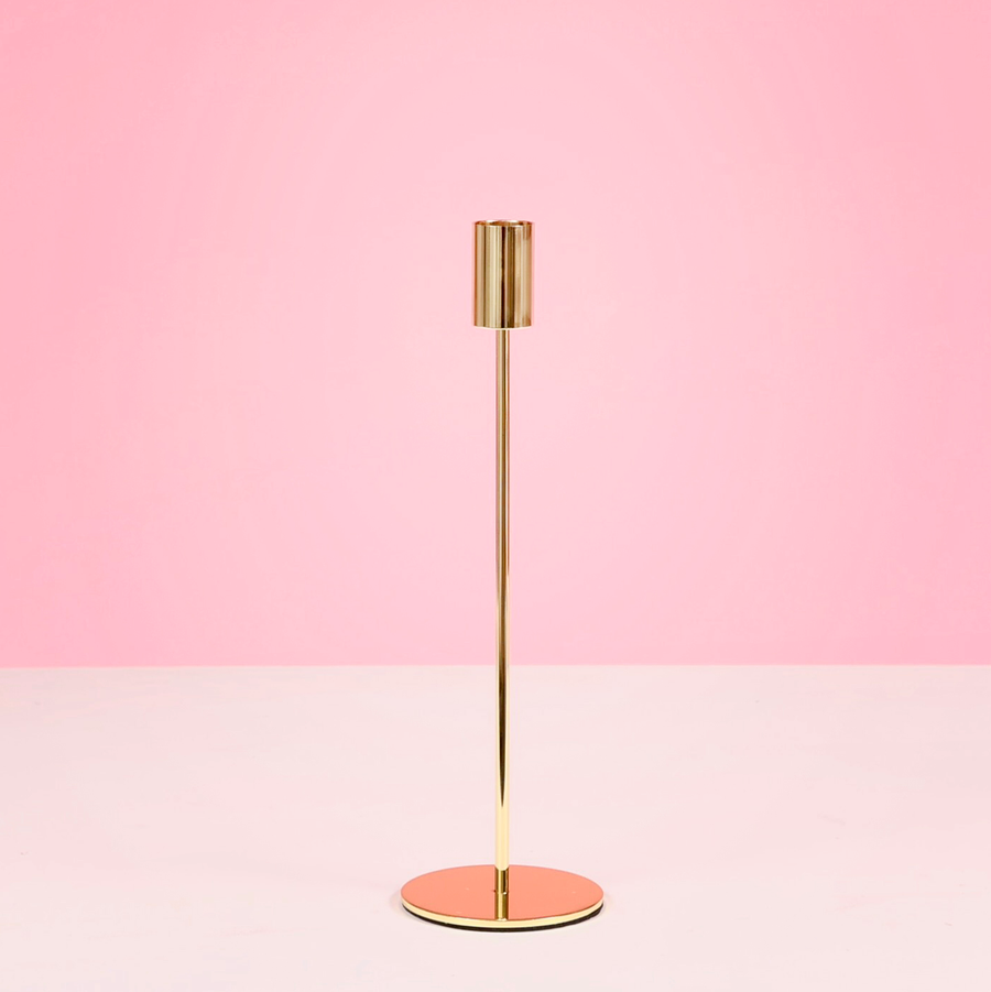 Taper Candle Holders Modern Straight Style - Gold (28cm)