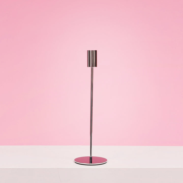 Taper Candle Holders Modern Straight Style - Silver (28cm)