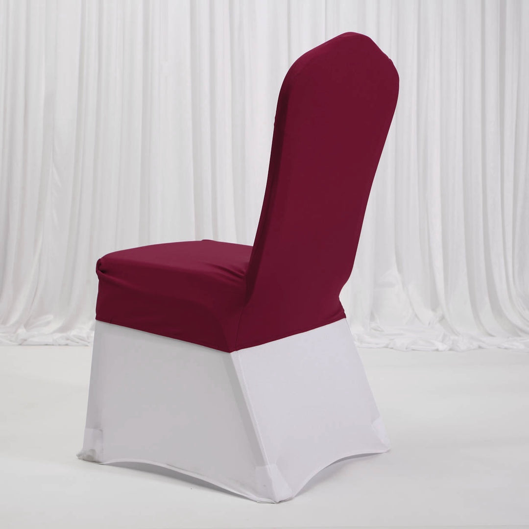 Lycra Dining Chair Covers (Toppers) - Burgundy Wine Red