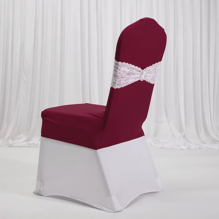 Lycra Dining Chair Covers (Toppers) - Burgundy Wine Red