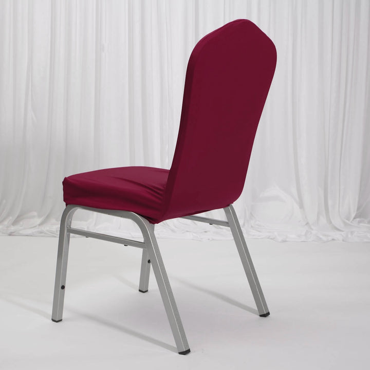 Lycra Dining Chair Covers (Toppers) - Burgundy Wine Red