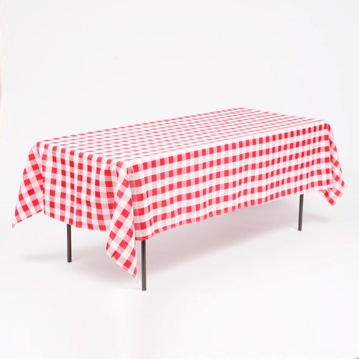 Red Checkered Tablecloth (153x259cm)