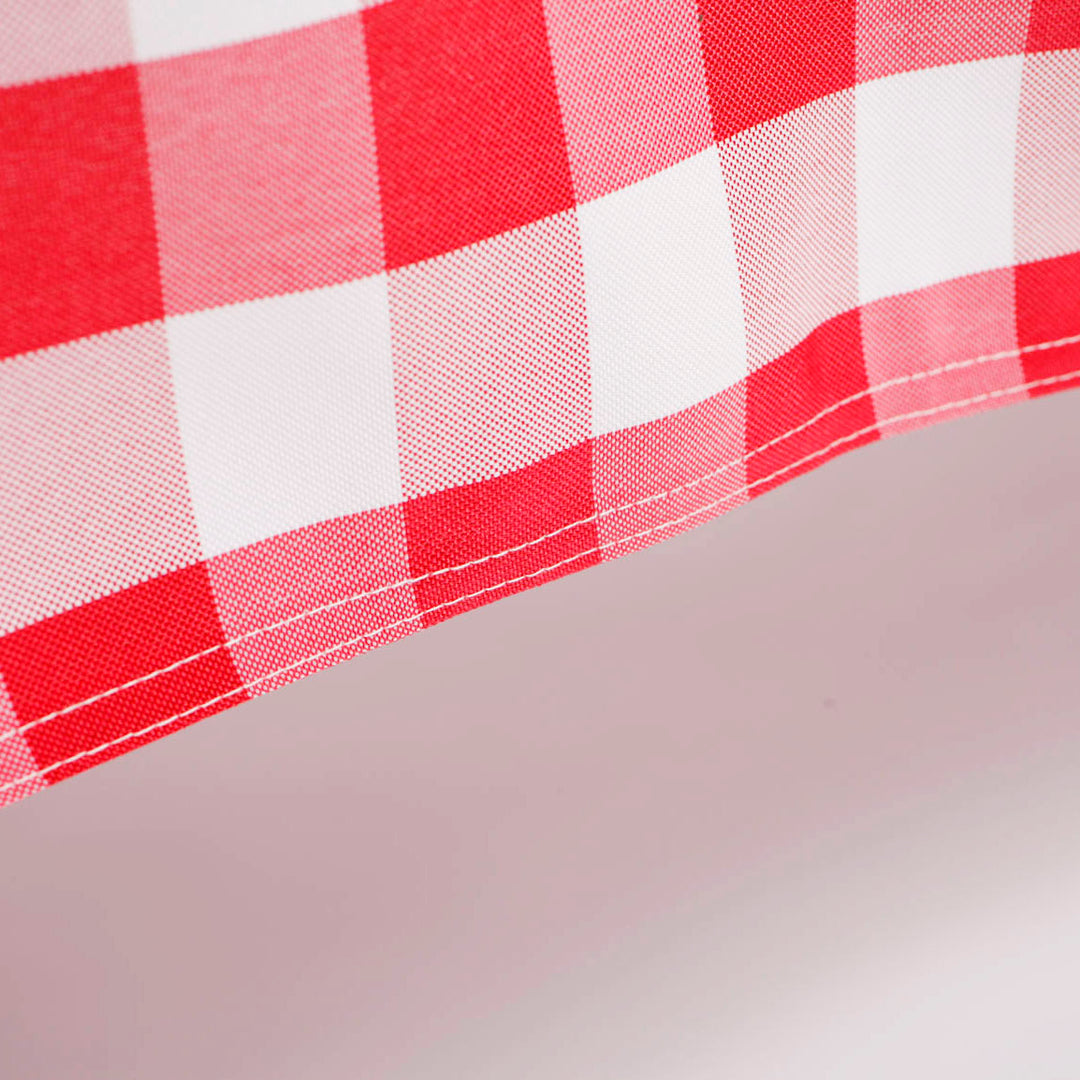 Close up of edging - Red Checkered Tablecloth