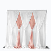 Chiffon Draping Backdrop Curtain 3mx3m With Ties - White On Blush