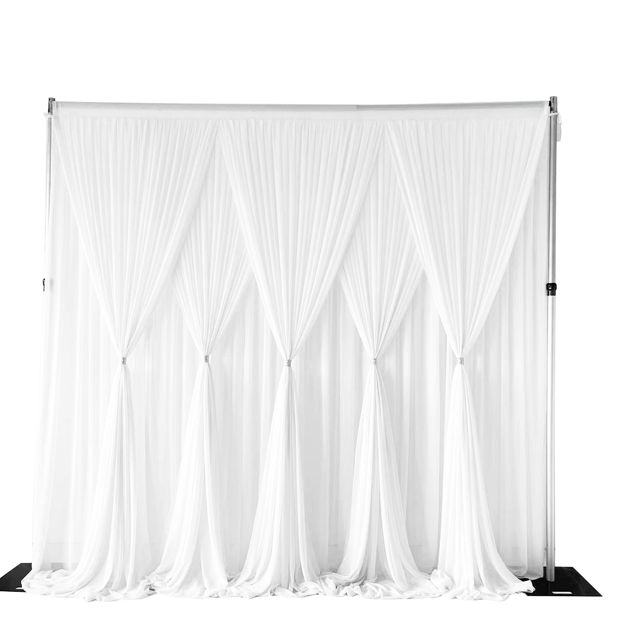 Kate 10x10ft rideau de fond mousseline blanc