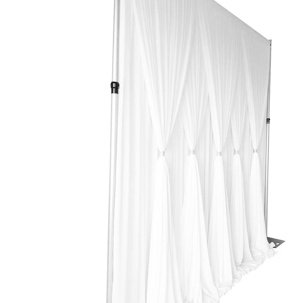 duel layered chiffon backdrop - white chiffon panels side view
