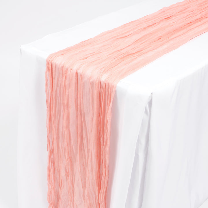 Cheesecloth Table Runner - Coral