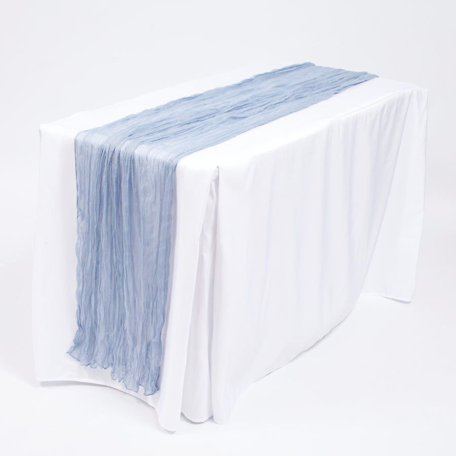 Cheesecloth Table Runner - Dusty Blue