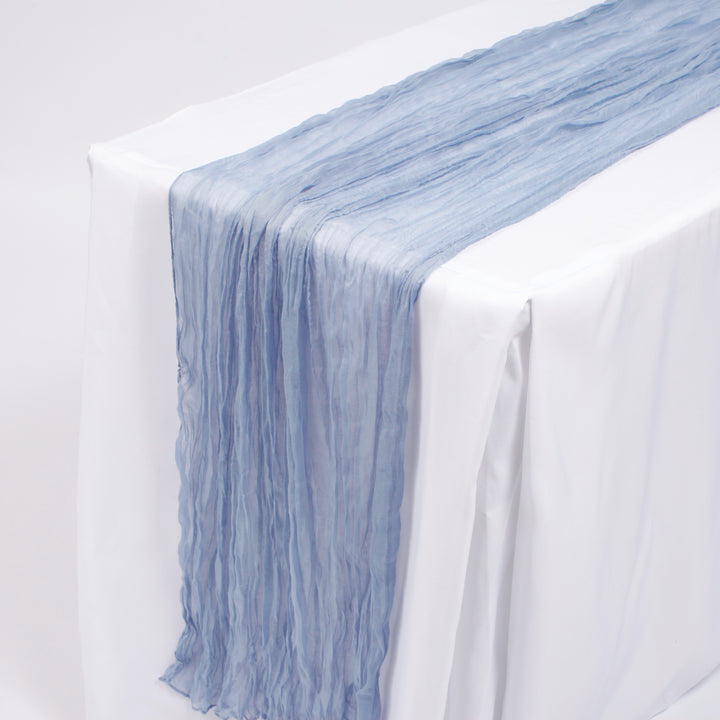 Cheesecloth Table Runner - Dusty Blue