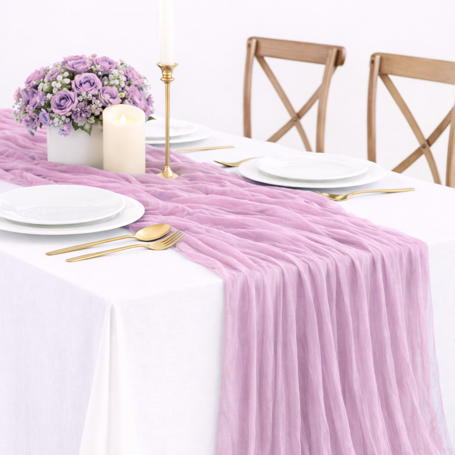 Cheesecloth Table Runner - Lavender