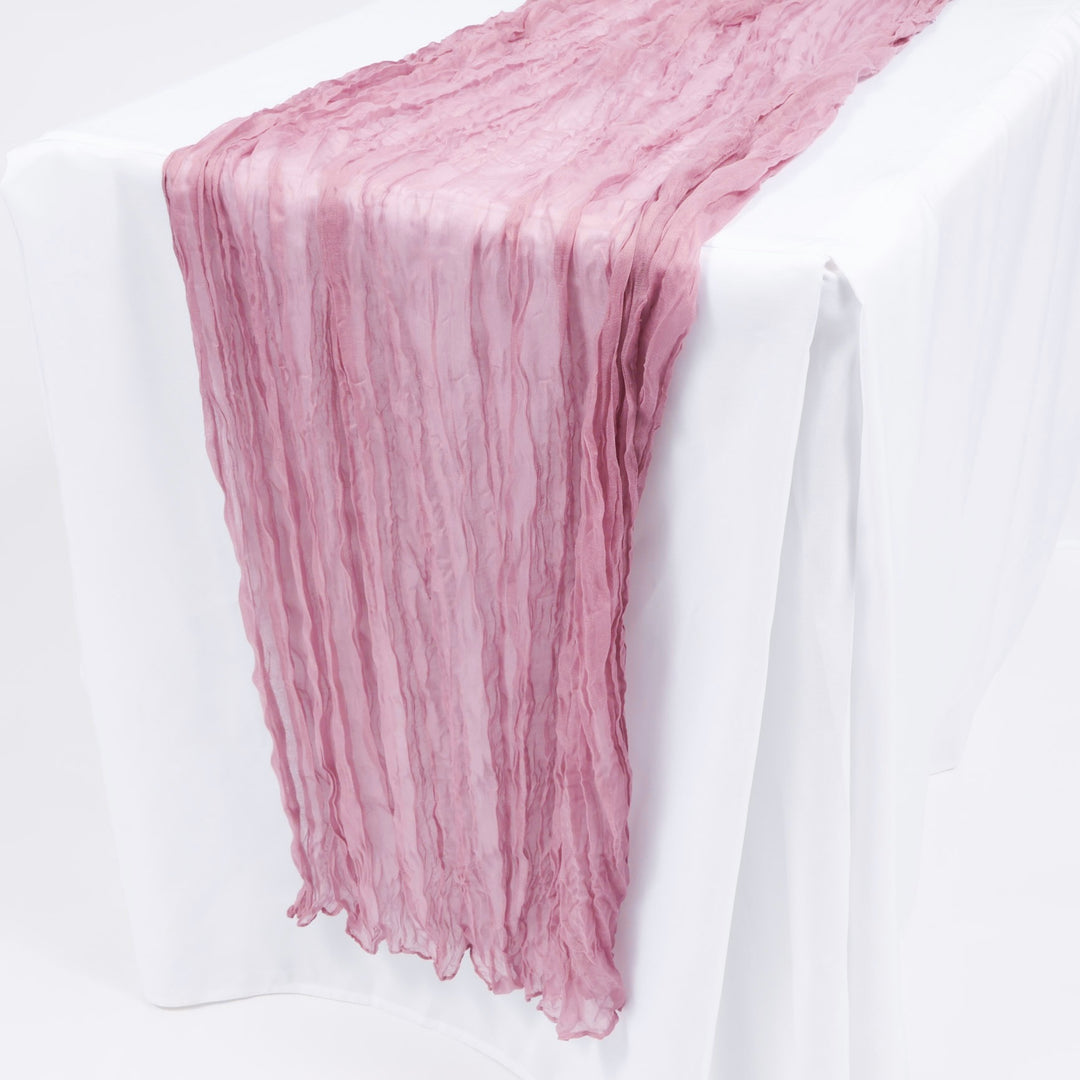 Cheesecloth Table Runner - Mauve
