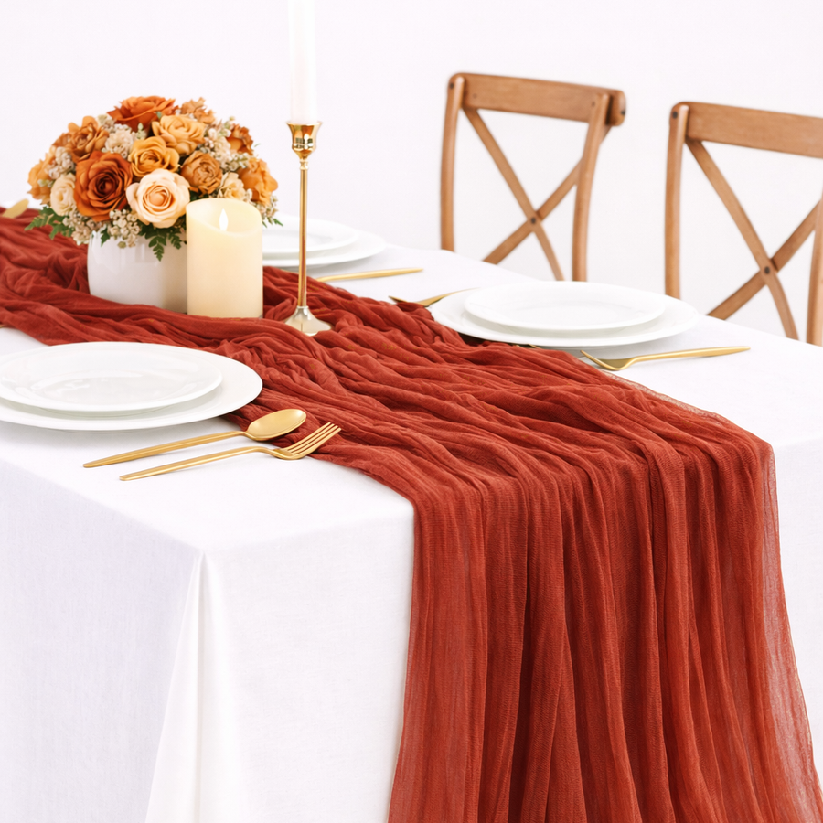 Cheesecloth Table Runner - Rust