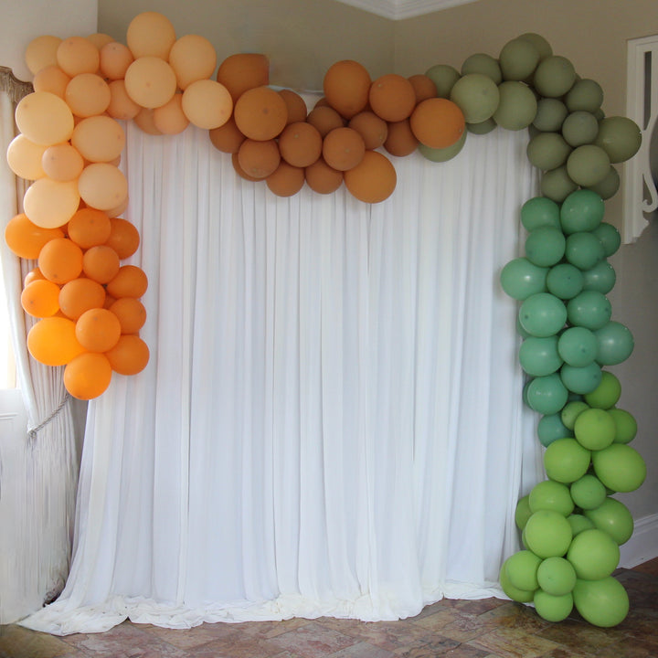 Chiffon Layered Backdrop Curtain 3mx3m - Ivory & White