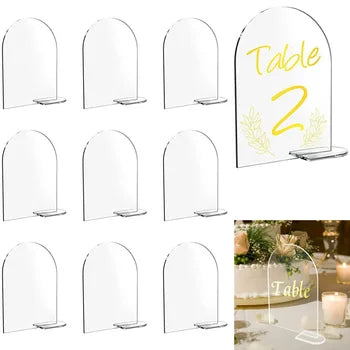 Clear Acrylic Sign - 20cm table numbers