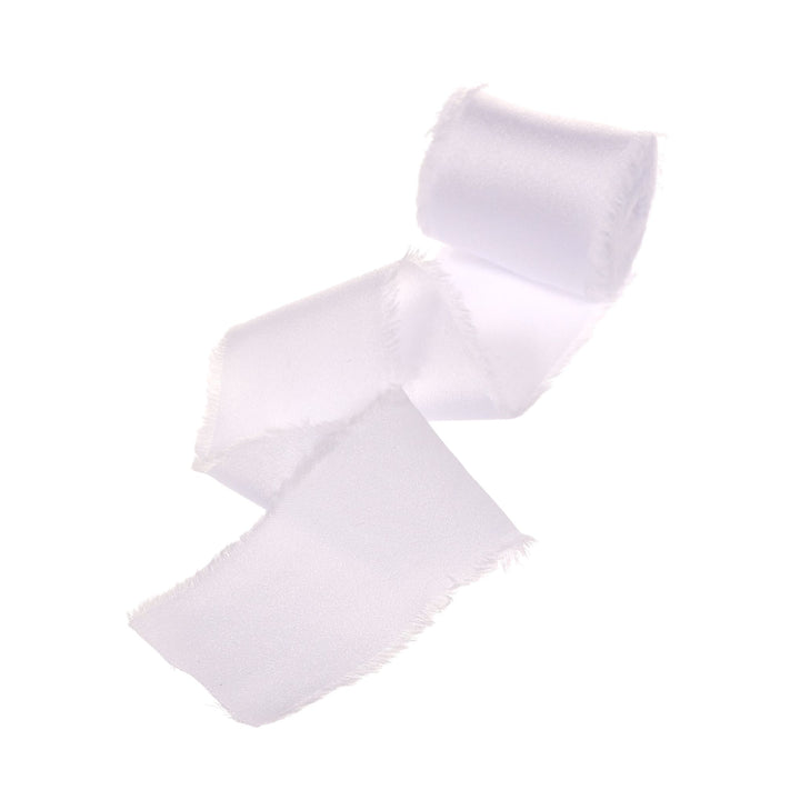 Silk Chiffon Ribbon - White (4cmx4.5m)