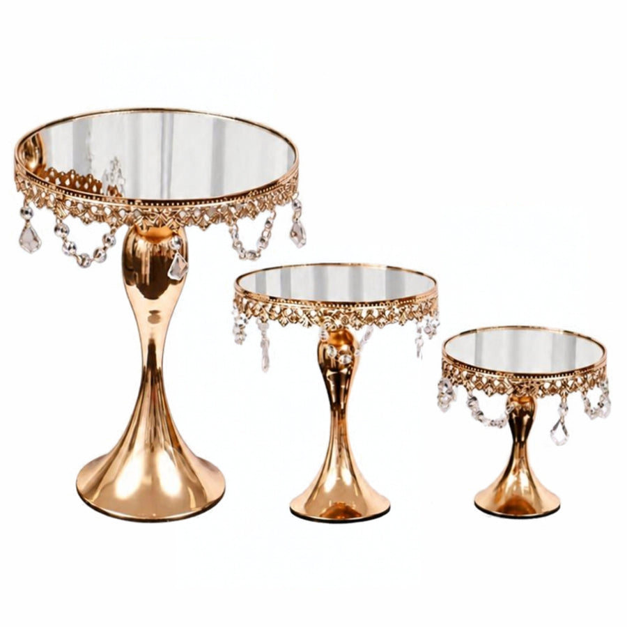 Cake Stand Set - Vintage Bead - Rose Gold (3pc)