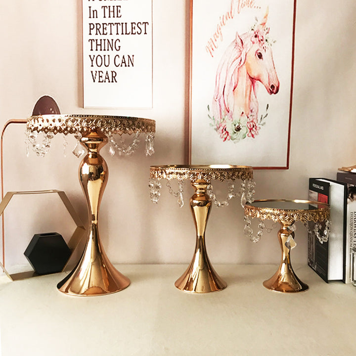 Cake Stand Set - Vintage Bead - Rose Gold (3pc) - height order