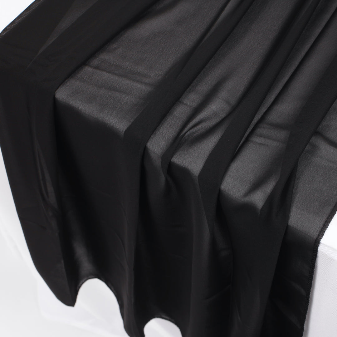 Chiffon Table Runner - Black - 70x300cm