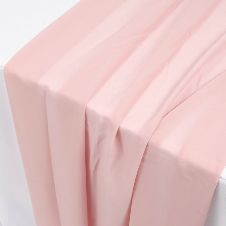 Chiffon Table Runner - Blush - 70x300cm, close up