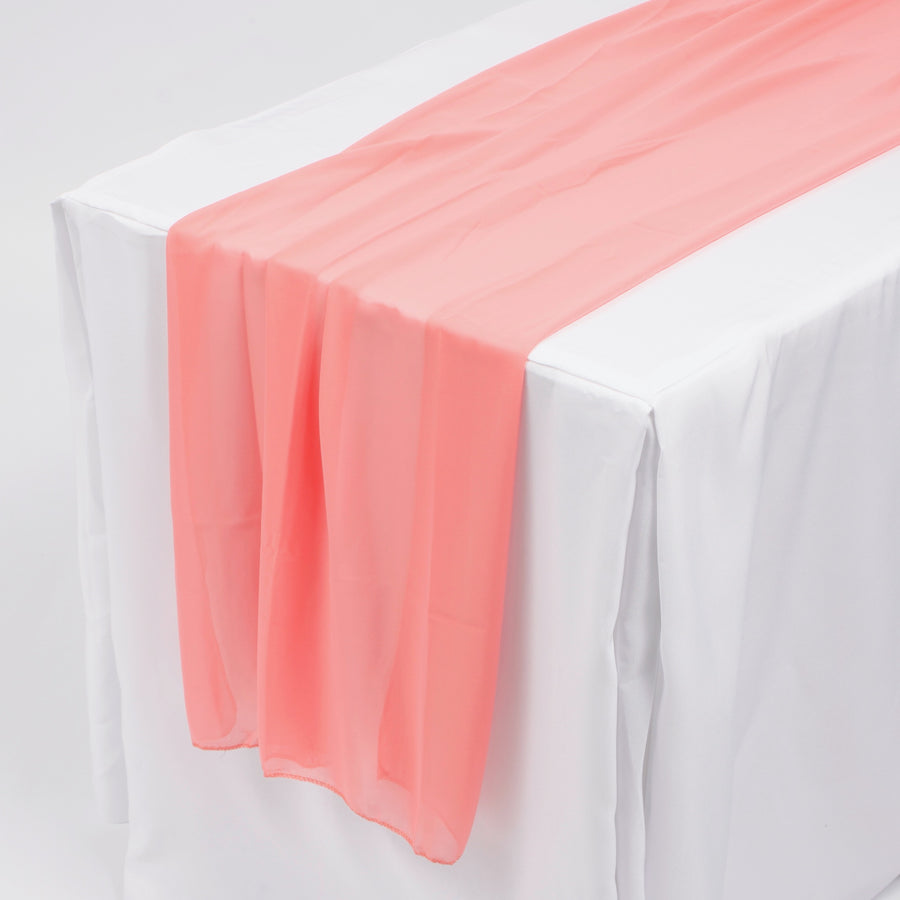 Chiffon Table Runner - Coral - 70x300cm