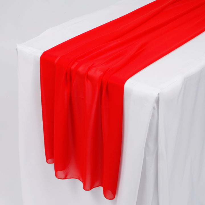 Chiffon Table Runner - Red - 70x300cm