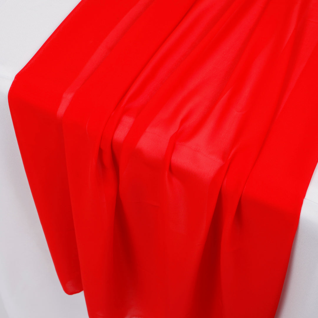 Chiffon Table Runner - Red - 70x300cm, close up