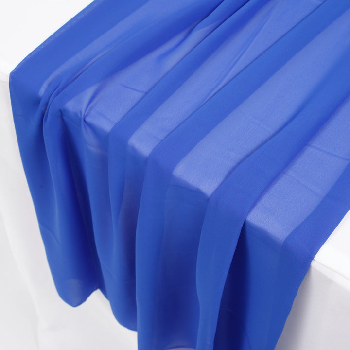 Chiffon Table Runner - Royal Blue - 70x300cm, close up