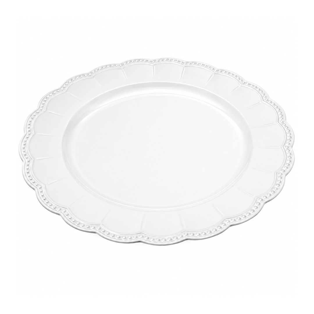 Charger Plate - Scalloped Rim - White