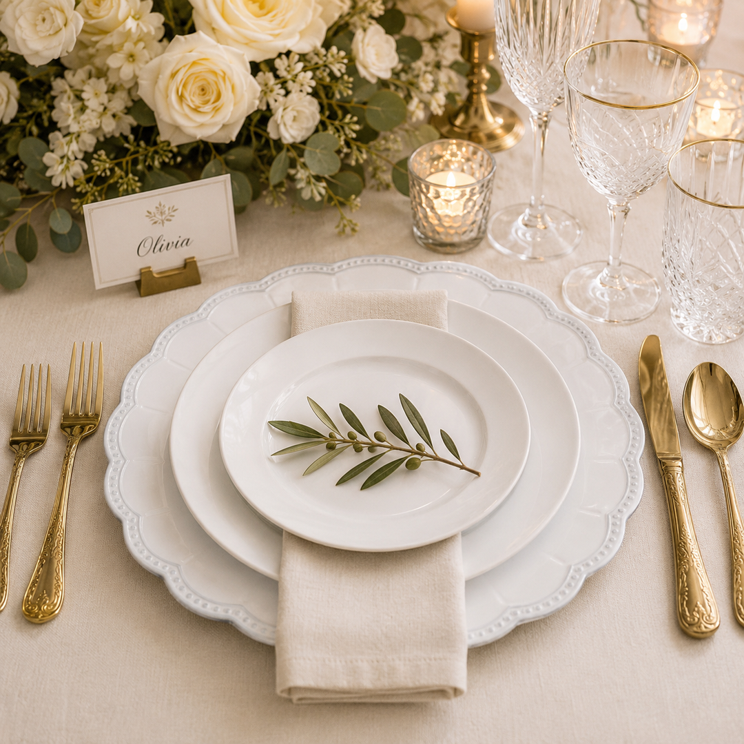 Charger Plate - Scalloped Rim - White