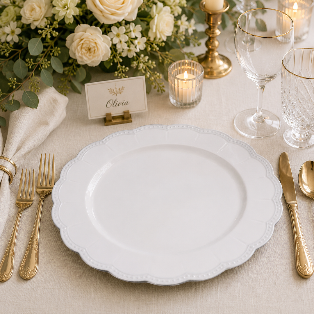Charger Plate - Scalloped Rim - White