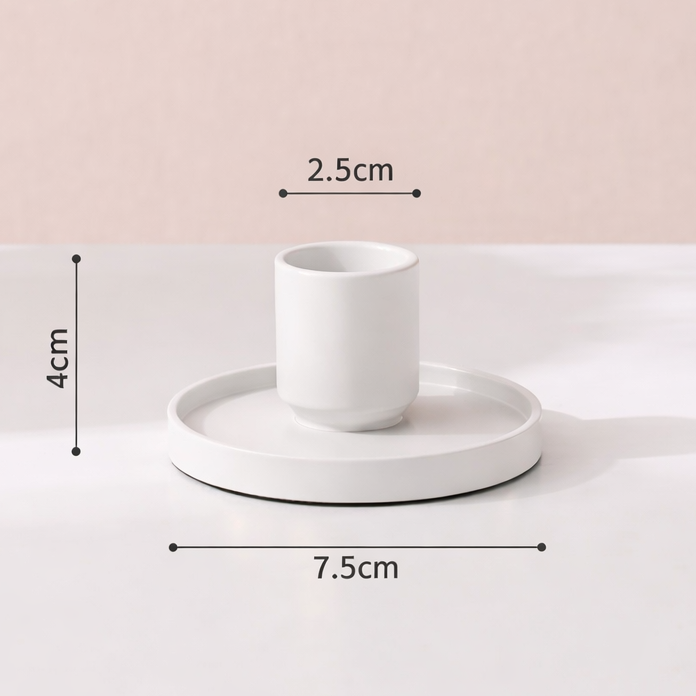 Metal Taper Candle Holder - Large - White