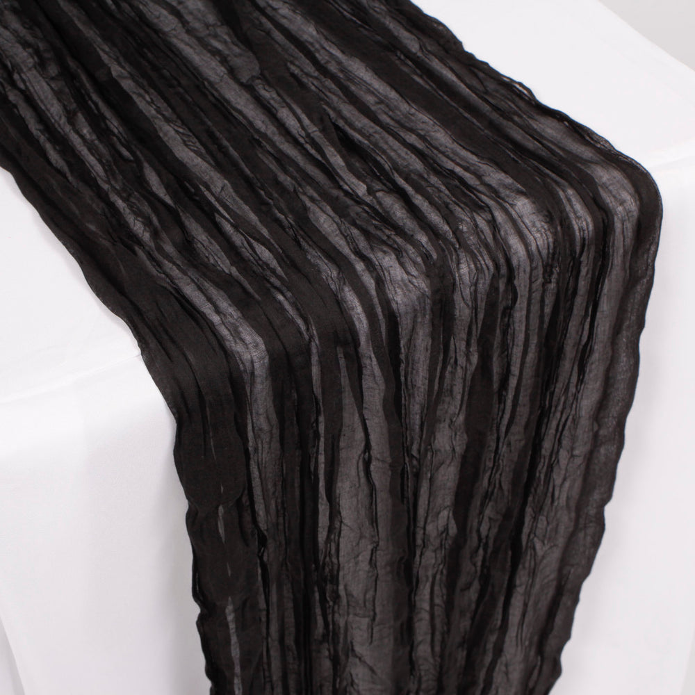 Cheesecloth Table Runner - Black cropped