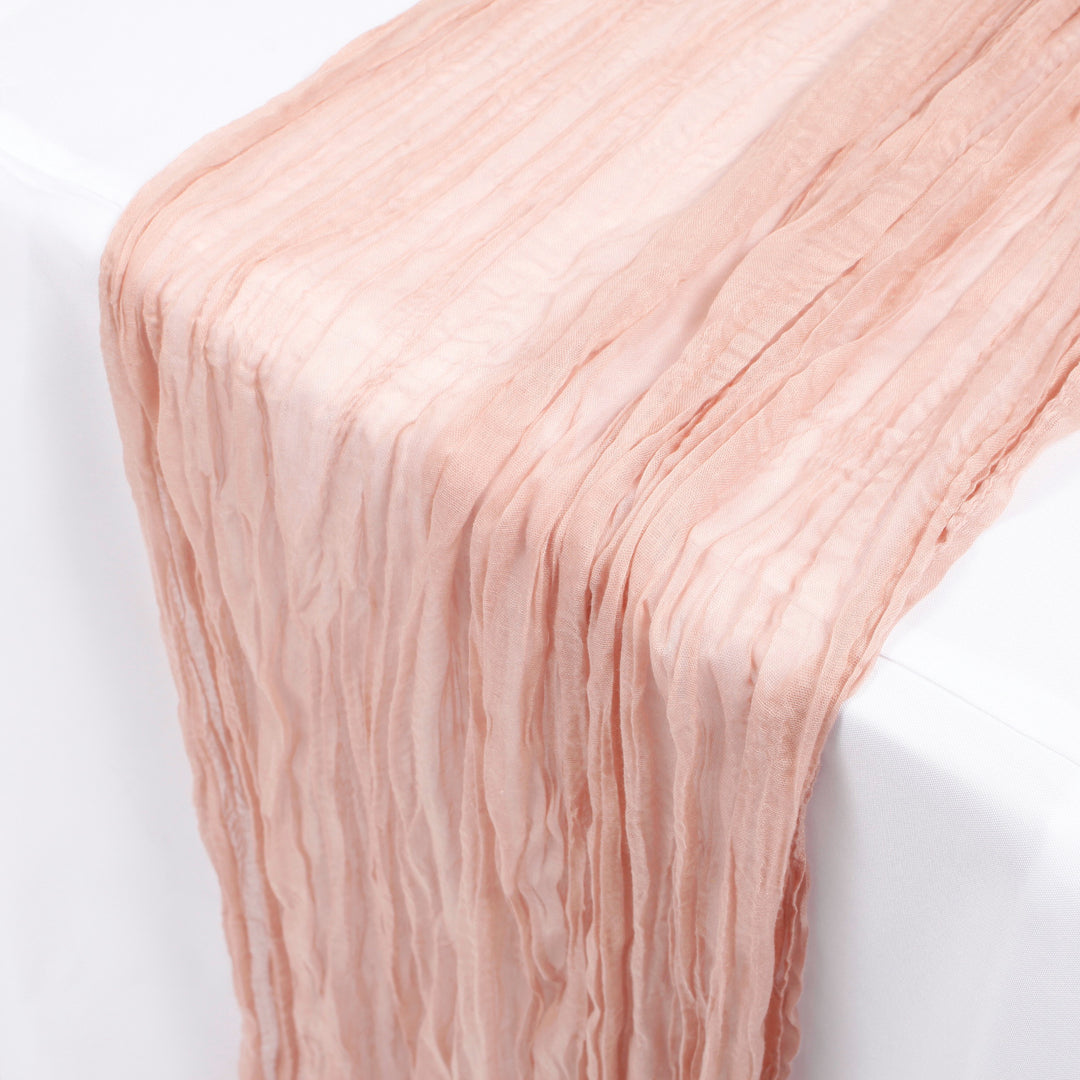 Cheesecloth Table Runner - Blush cropped