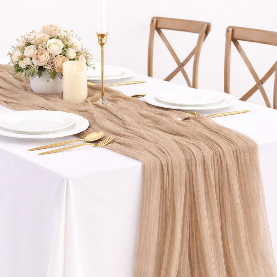 Cheesecloth Table Runner - Latte