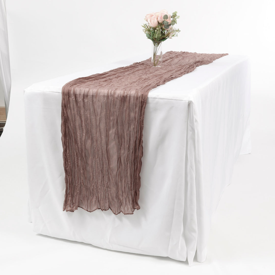 Cheesecloth Table Runner - Mocha