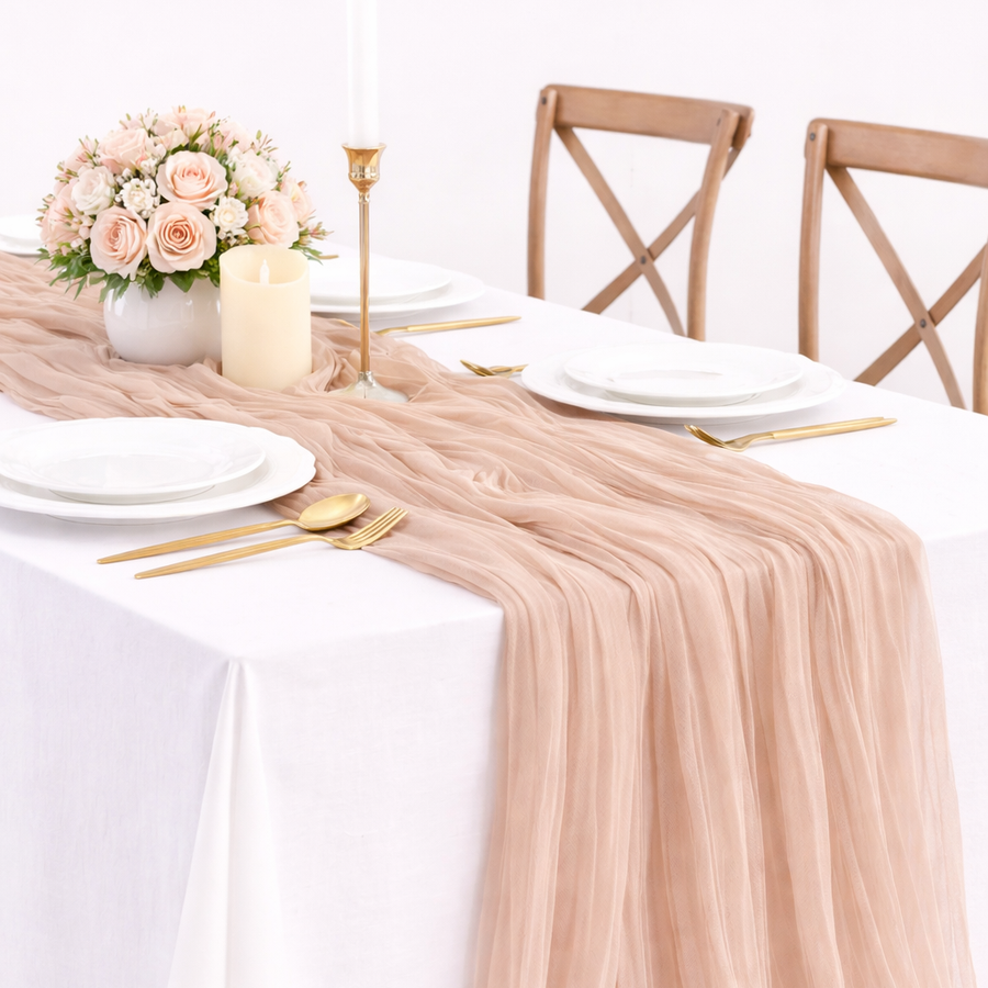 Cheesecloth Table Runner - Nude
