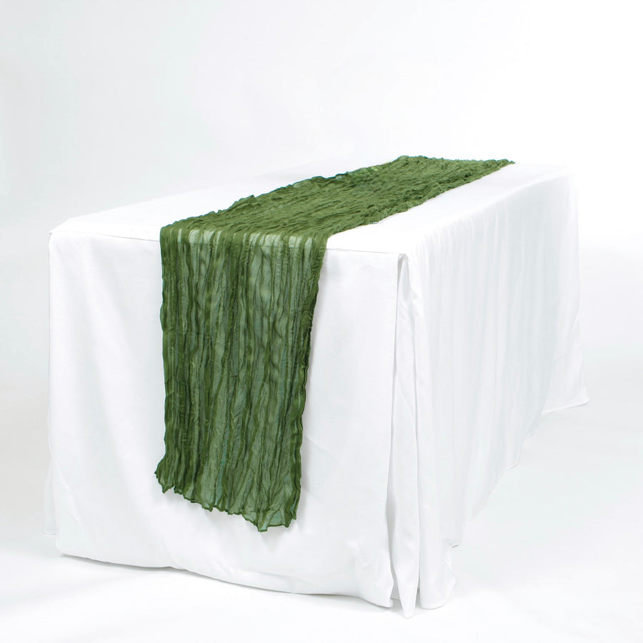 Cheesecloth Table Runner - Olive Green