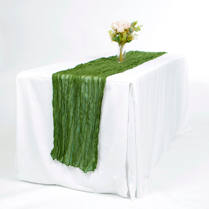 Cheesecloth Table Runner - Olive Green