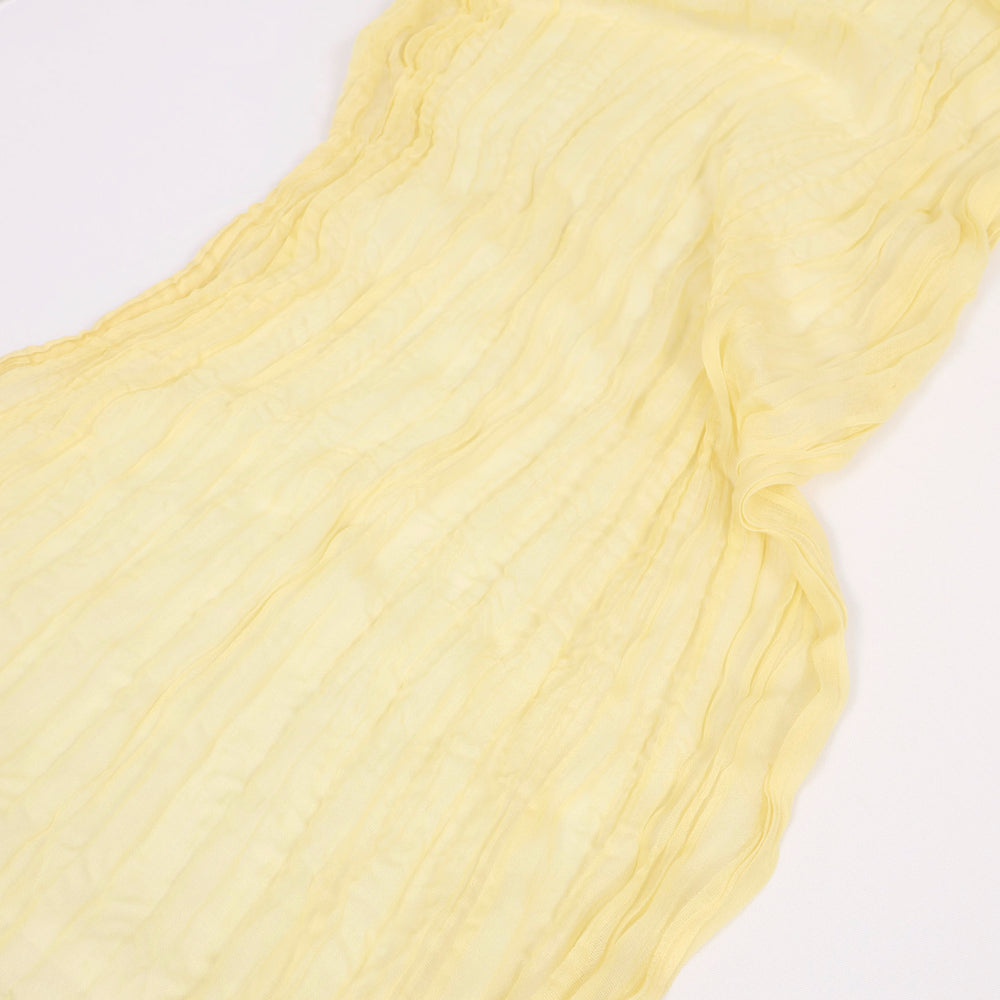 Cheesecloth Table Runner - Pale Yellow close up detail