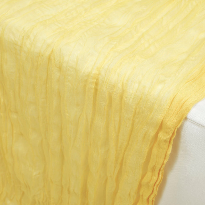 Cheesecloth Table Runner - Yellow close up