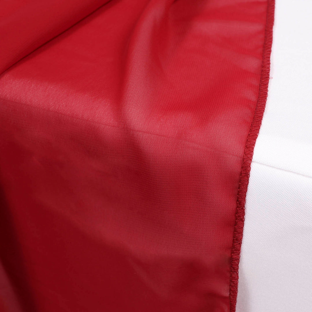 Chiffon Table Runner - Burgundy close up 2