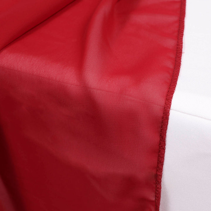 Chiffon Table Runner - Burgundy close up 2