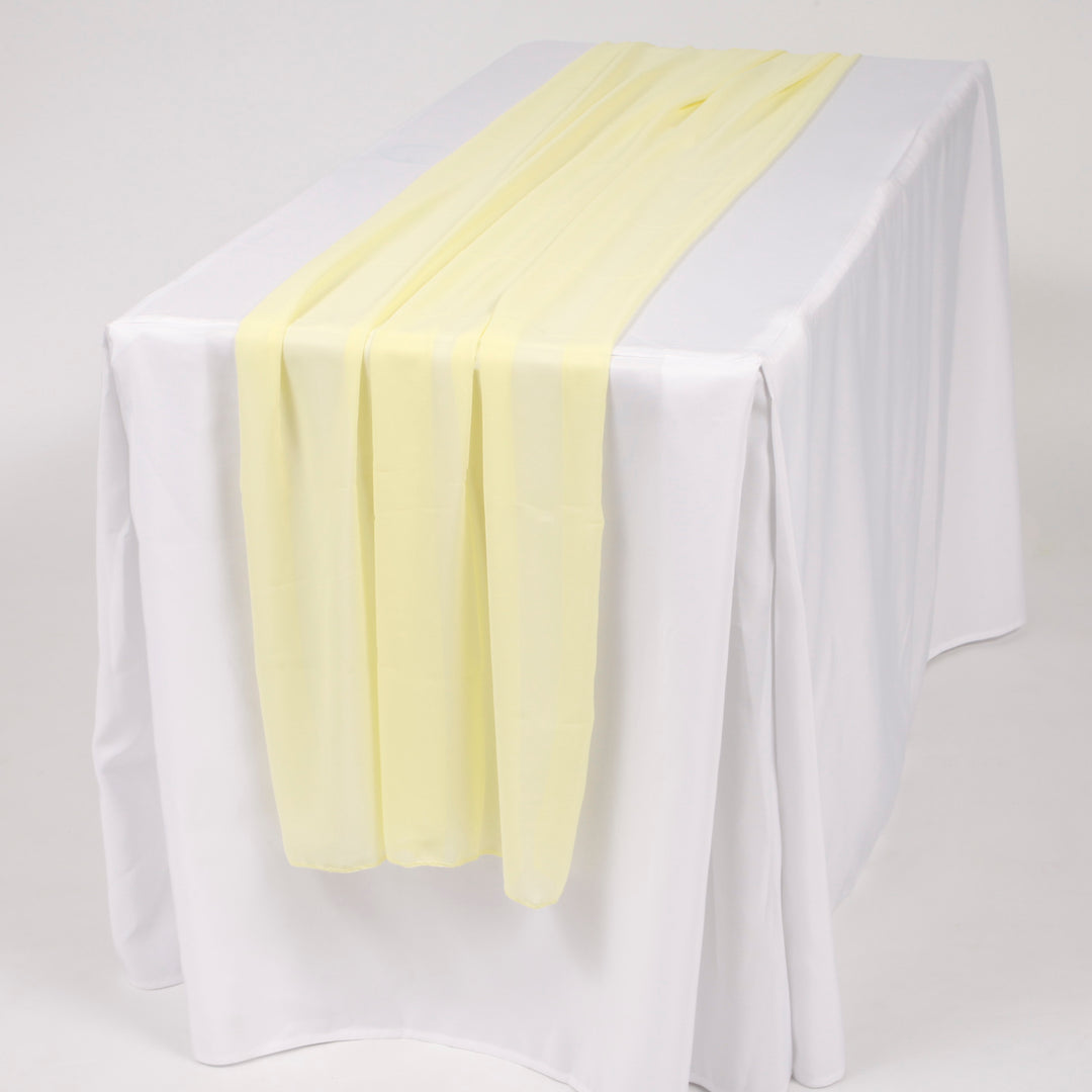 Chiffon Table Runner - Pale Yellow - 70x300cm