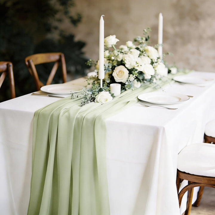 Chiffon Table Runner - Sage